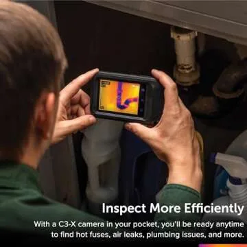 FLIR C3-X Compact Thermal Imaging Camera with Wifi: High Resolution Infrared Imager for Inspection, Electrical/Mechanical, Building, and HVAC Applications