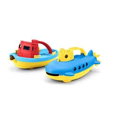 Eco-Friendly Green Toys Tug Boat & Submarine Combo Pack