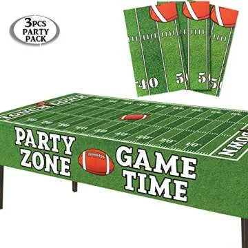 AnapoliZ Football Tablecloth Party Pack – 3 Durable Table Covers for Game Day
