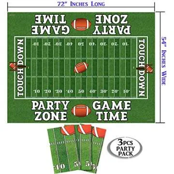 AnapoliZ Football Tablecloths - 3 Pcs Party Pack for Game Day