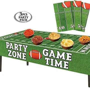 AnapoliZ Football Tablecloths - 3 Pcs Party Pack for Game Day