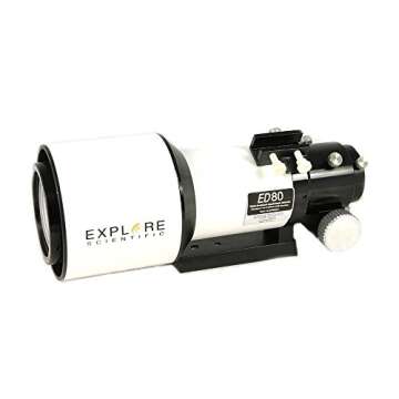 Explore Scientific ED80 Essential Series Air-Spaced Apochromatic 80mm Triplet Refractor Telescope for Astrophotography Astronomy