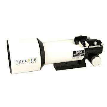 Explore Scientific ED80 Essential Series Air-Spaced Apochromatic 80mm Triplet Refractor Telescope for Astrophotography Astronomy
