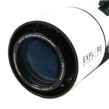 Explore Scientific ED80 Essential Series Air-Spaced Apochromatic 80mm Triplet Refractor Telescope for Astrophotography Astronomy