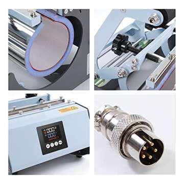 PYD Life 110 V Tumbler Heat Press Machine Blue Mug Press Machine for 30 OZ 20 OZ 16 OZ Straight Sublimation Blanks Skinny Tumbler 15 OZ 11 OZ Sublimation Ceramic Mugs Heat Transfer Print