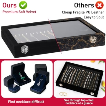 Jenseits Jewelry Organizer with Velvet and Clear Lid