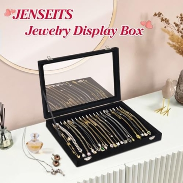 Jenseits Jewelry Organizer with Velvet and Clear Lid