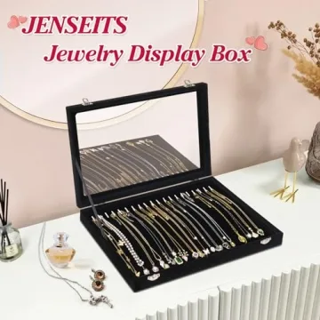 Jenseits Jewelry Organizer with Velvet and Clear Lid