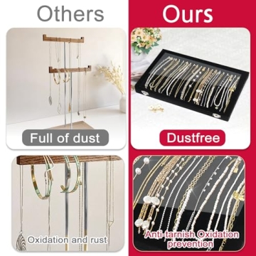 Jenseits Jewelry Organizer with Velvet and Clear Lid