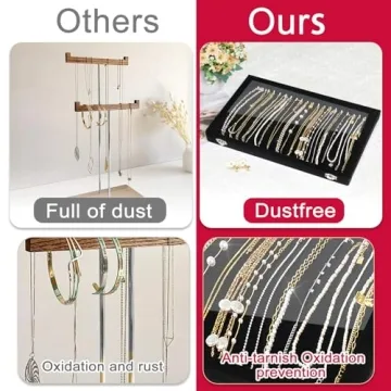 Jenseits Jewelry Organizer with Velvet and Clear Lid