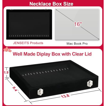 Jenseits Jewelry Organizer with Velvet and Clear Lid