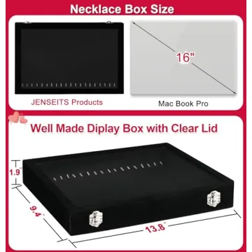 Jenseits Jewelry Organizer with Velvet and Clear Lid