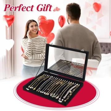 Jenseits Jewelry Organizer with Velvet and Clear Lid