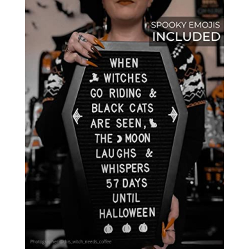 Coffin Letter Board With Emojis and Wooden Stand