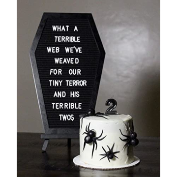 Coffin Letter Board With Emojis and Wooden Stand