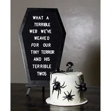 Coffin Letter Board With Emojis and Wooden Stand