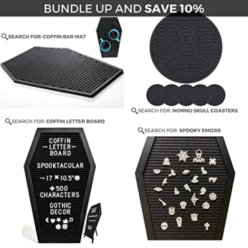 Coffin Letter Board With Emojis and Wooden Stand