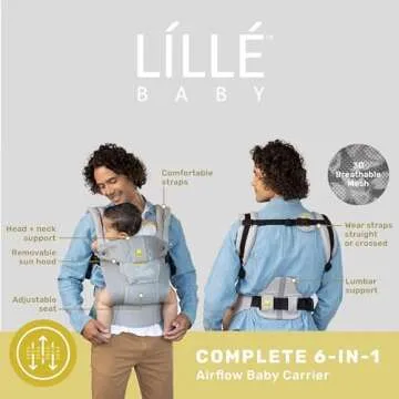 LÍLLÉbaby Complete Airflow Ergonomic Baby Carrier - 6-in-1, Silver
