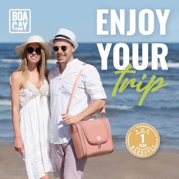 BOACAY Extra Large Hanging Travel Toiletry Bag for Women and Men, Makeup Bag, Bathroom & Shower Orga...