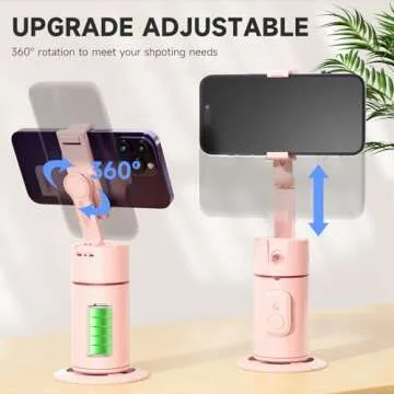 Auto Face Tracking Tripod - 360° Rotation Auto Tracking Phone Holder,No App, Phone Camera Mount with Remote and Gesture Control, Rechargeable Smart Shooting Holder for Video Recording
