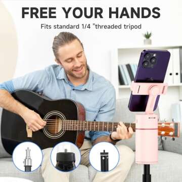 Auto Face Tracking Tripod - 360° Rotation Auto Tracking Phone Holder,No App, Phone Camera Mount with Remote and Gesture Control, Rechargeable Smart Shooting Holder for Video Recording