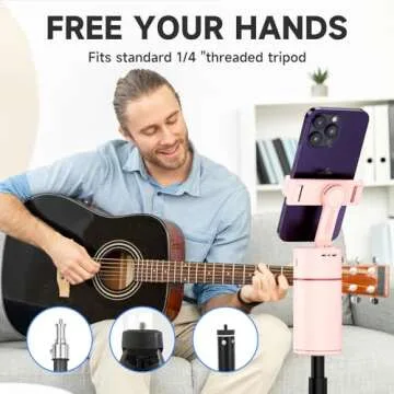 Auto Face Tracking Tripod - 360° Rotation Auto Tracking Phone Holder,No App, Phone Camera Mount with Remote and Gesture Control, Rechargeable Smart Shooting Holder for Video Recording