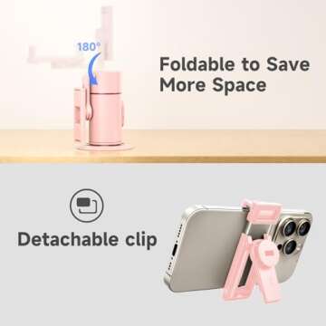 Auto Face Tracking Tripod - 360° Rotation Auto Tracking Phone Holder,No App, Phone Camera Mount with Remote and Gesture Control, Rechargeable Smart Shooting Holder for Video Recording