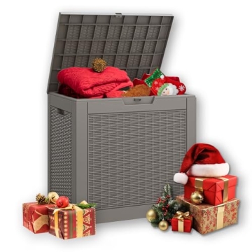 NUNU LAB 31 Gallon Outdoor Storage Box Waterproof,Indoor Outside Deck Boxes,Backyard Storage Bin For...