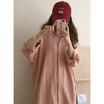 GGUHHU Chic Button Down Cotton Maxi Dress for Women