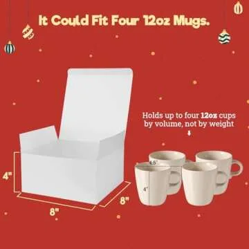 MESHA 8x8x4 Gift Box 50 Pack Eco-Friendly White Gift Boxes with Lids for Every Occasion