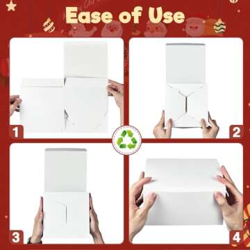 MESHA 8x8x4 Gift Boxes 50 Pack Eco-Friendly and Recyclable