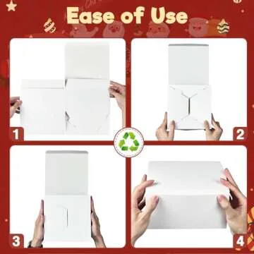 MESHA 8x8x4 Gift Boxes 50 Pack Eco-Friendly and Recyclable