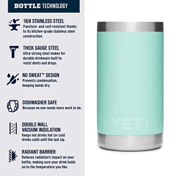Durable YETI Rambler Jr. Kids Bottle with Straw Cap 12oz