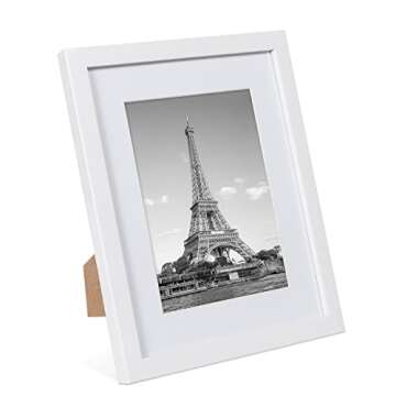 upsimples 8x10 Picture Frame Set of 10, Display Pictures 5x7 with Mat or 8x10 Without, Multi Photo Frames Collage for Wall or Tabletop Display, White