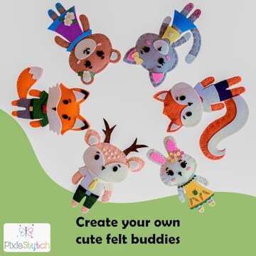 Beginner Sewing Kit for Kids - Sew & Create 6 Adorable Stuffed Animal Projects - Fun DIY Craft Set for Ages 6 and up - Educational & Creative Sewing Kit for Girls & Boys - Gift for Young Crafters