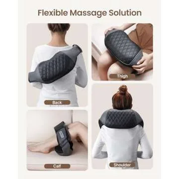 RENPHO Neck Massager, [2025 Upgraded] Shiatsu Neck and Back Massager, 5D Kneading Neck Massager for Pain Relief Deep Tissue, Neck and Shoulder Massager with Heat, Massage Pillow for Neck Back Shoulder