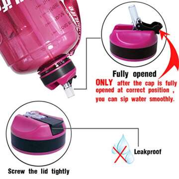 QuiFit Motivational Gallon Water Bottle with Straw and Marker