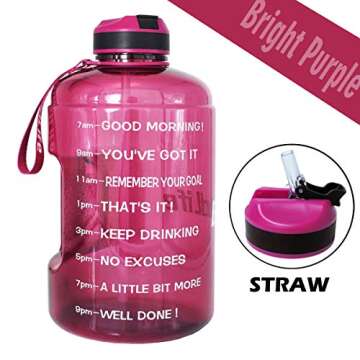 QuiFit Motivational Gallon Water Bottle with Straw and Marker