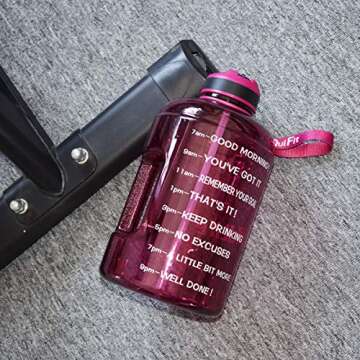 QuiFit Motivational Gallon Water Bottle with Straw and Marker
