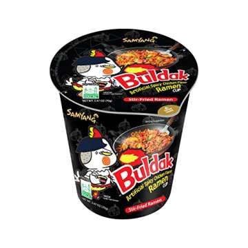 Samyang Buldak Spicy Hot Chicken Stir-Fried Cup Noodles (Pack of 6)