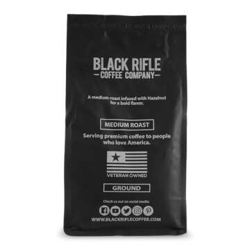 Black Rifle Coffee Company Hazelnut, Flavored Medium Roast Ground Coffee, 12 OZ Bag