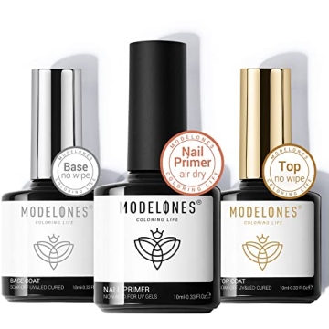 MODELONES Gel Nail Set: Top Coat, Base Coat & Primer