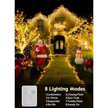 66FT 200 LED Christmas Tree Lights, Twinkle Fairy Lights String with 8 Flashing Modes String Lights for Indoor Bedroom Outdoor Christmas Trees Garland Wreath Holiday Decorations, Warm White