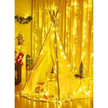 66FT 200 LED Christmas Tree Lights, Twinkle Fairy Lights String with 8 Flashing Modes String Lights for Indoor Bedroom Outdoor Christmas Trees Garland Wreath Holiday Decorations, Warm White