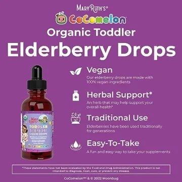 Organic Elderberry Syrup for Toddlers Immune Support