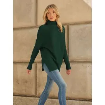 LILLUSORY Women's Turtleneck Oversized Tunic for Winter
