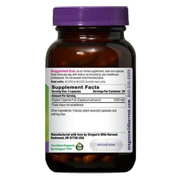 Oregon's Wild Harvest Non-GMO Cayenne Capsules, Organic Herbal Supplements, 90 Count