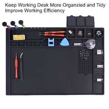 Premium Heat Resistant 932°F Magnetic Silicone Soldering Mat Electronics Work Mat for Computer Cell...