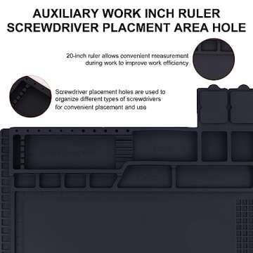 Premium Heat Resistant 932°F Magnetic Silicone Soldering Mat Electronics Work Mat for Computer Cell Phone Laptop Repair, BGA Soldering Gun Iron Workbench Protection