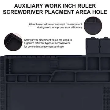 Premium Heat Resistant 932°F Magnetic Silicone Soldering Mat Electronics Work Mat for Computer Cell Phone Laptop Repair, BGA Soldering Gun Iron Workbench Protection